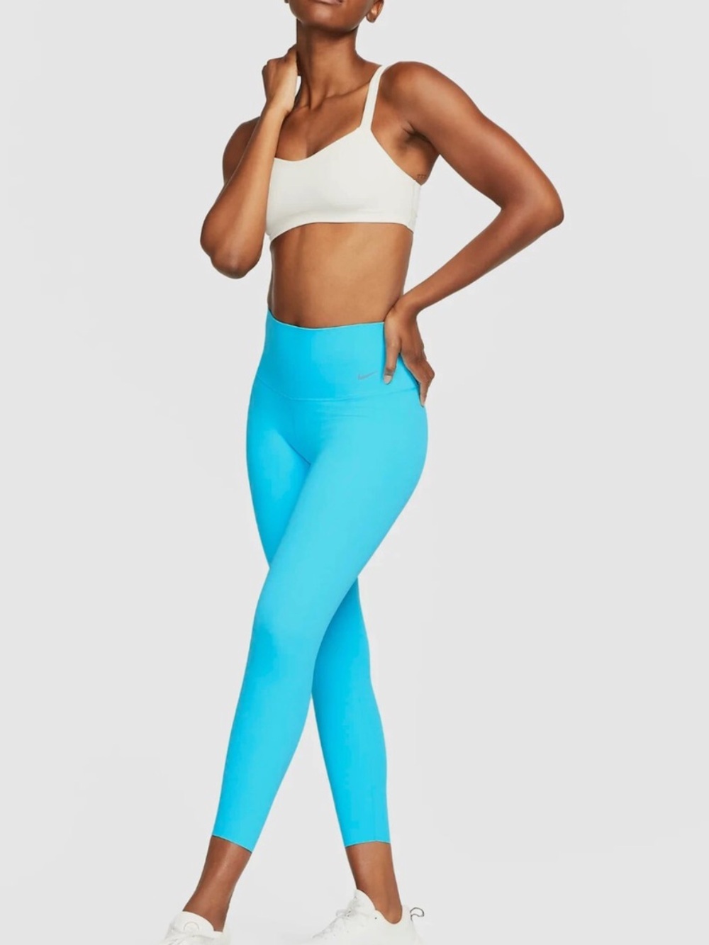 NWT Nike Zenvy Turquoise Leggings Gentle-Support, High-Waisted, 7/8 Length Small